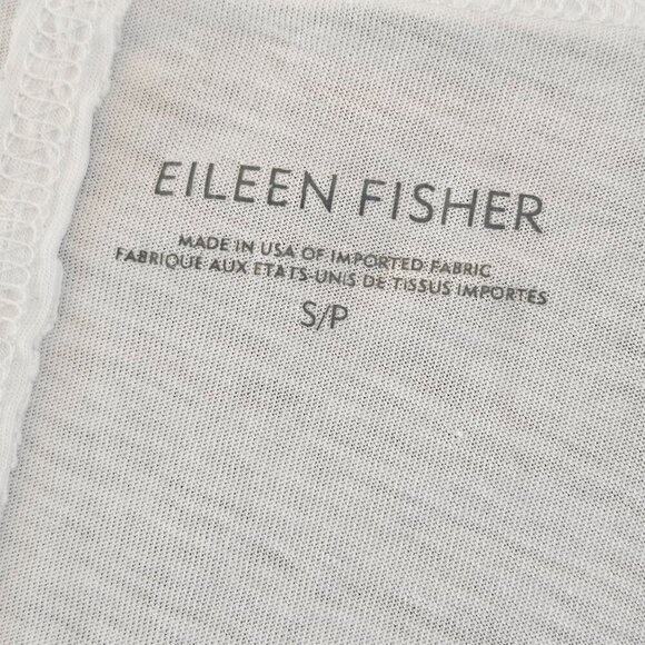 Eileen Fisher Size Small Lightweight Cotton T-Shirt Dress White Side Slits - Picture 5 of 8